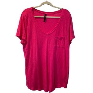 TORRID Women’s Pink V-neck Short Sleeve T-Shirt with Pocket Plus Size 2